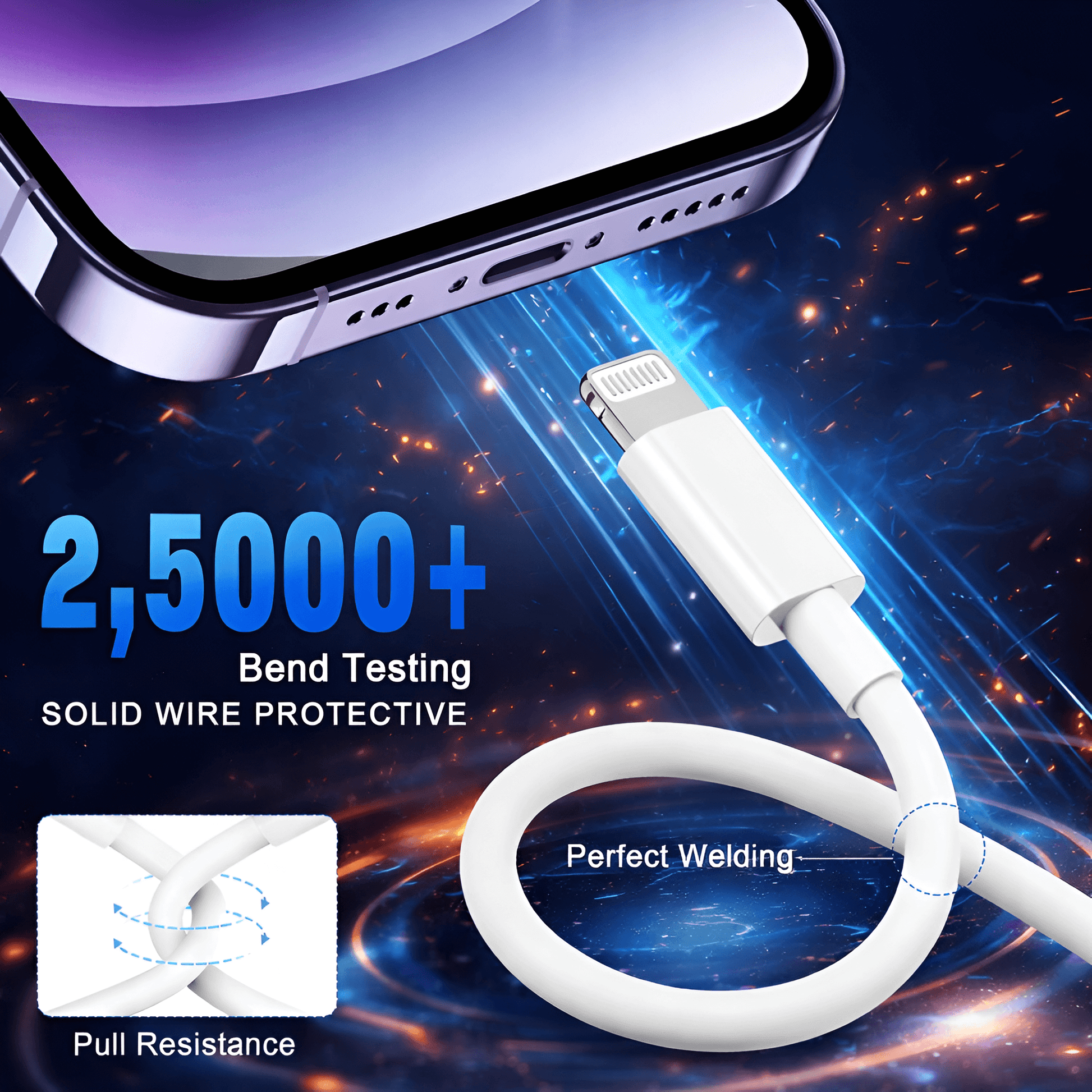 Upix Type C to Lightning Cable 30cm (0.98 Feets), Compatible for i-Phone 14/13/12/11/X/i-Pad - White - Upix Inc.