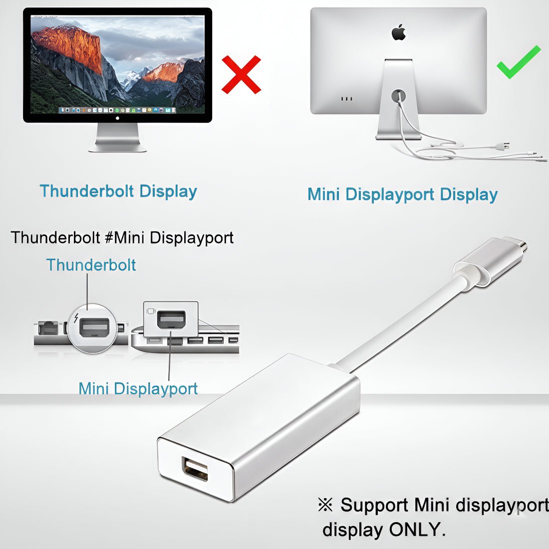 Upix USB Type C Male to Female Mini Display Port Cable Adapter 8K/4K UHD, Compatible for MacBook/Chromebook, Smartphones, Laptops, Tablets, and HDTVs - Upix Inc.