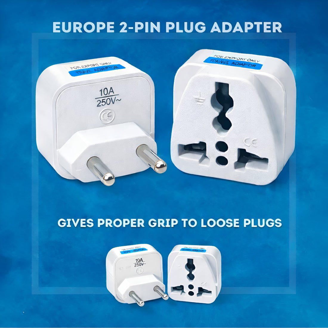 Upix World to India Two Prong Travel Adapter Plug - USA, UK, China, Canada, Australia Adapter - Upix Inc.