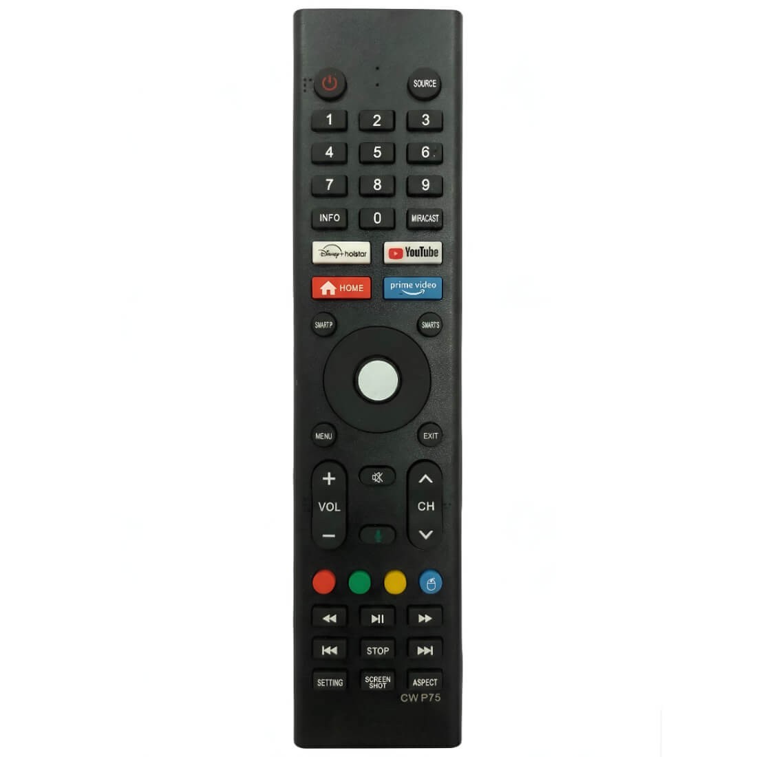 Upix Compatible for Elista Smart TV Remote No. 1377 (No Voice)