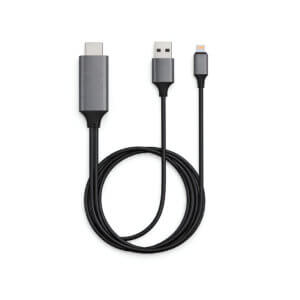 Upix Lightning to HDMI Cable 2M | Compatible for TV, Projector & Monitor, Phone Screen Mirroring Sync Cable with USB Charging Port